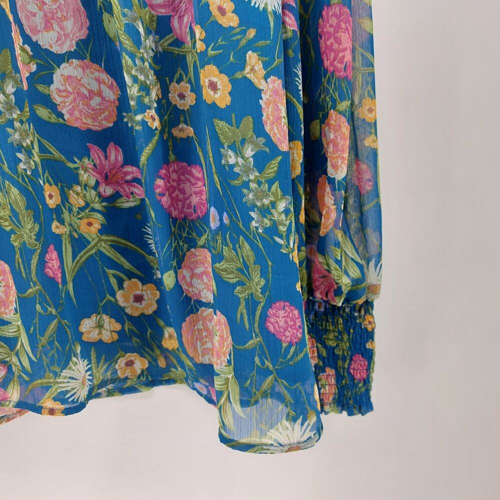 Terra & Sky Womens Floral Blouse 1X Spring Polyester Easter - Picture 9 of 14